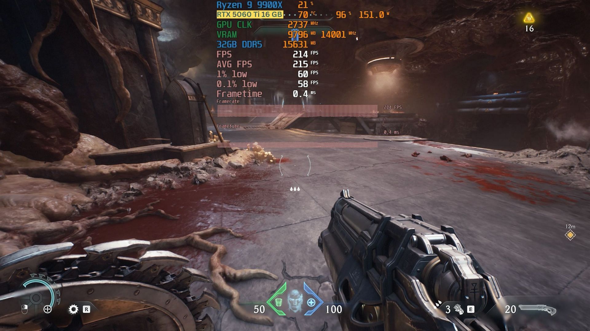 With DLSS, you get 200+ FPS on the RTX 5060 Ti in DOOM: The Dark Ages (Image via Bethesda)